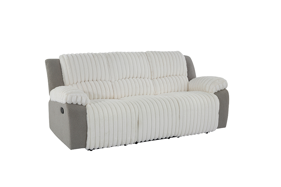 RC-2491 faux päls med sherpa manuell dubbelsidig vilstol tre sits soffa