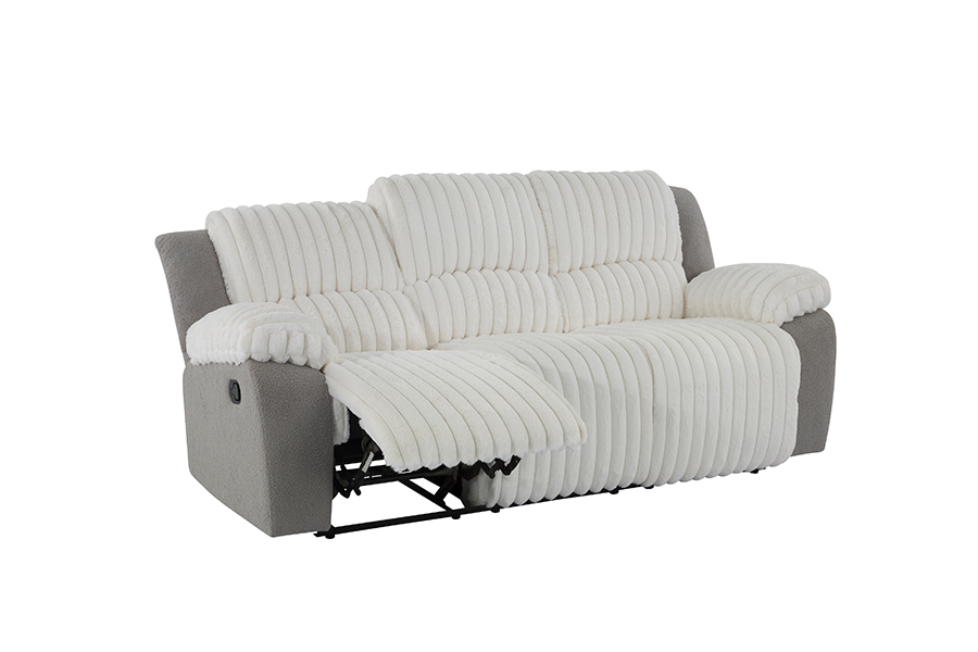 RC-2491 faux päls med sherpa manuell dubbelsidig vilstol tre sits soffa