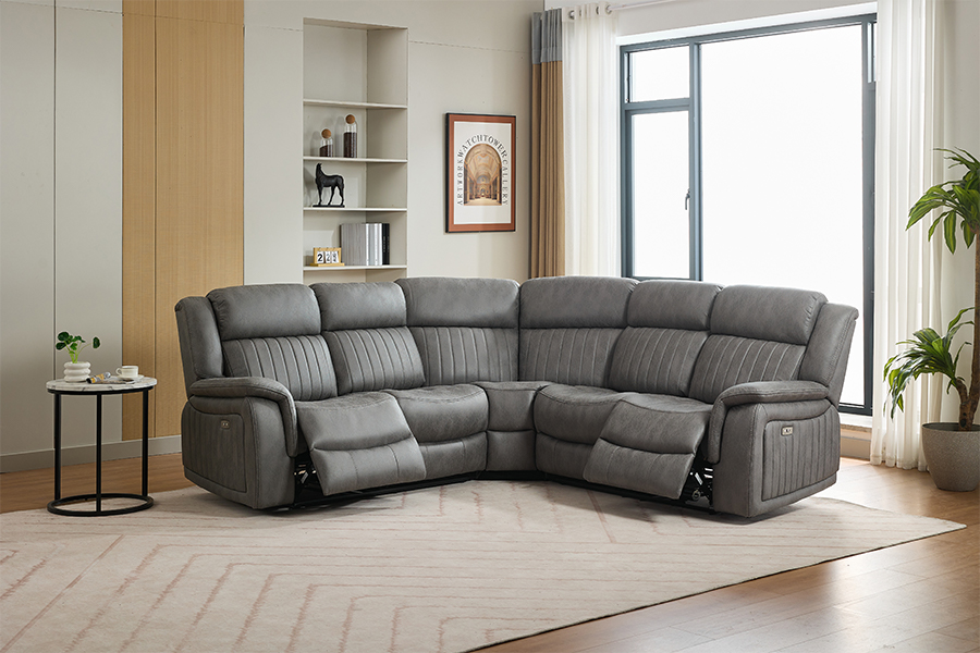 RC-7756 Living Room Power Reclining Section Soffa med osynligt laddningsuttag