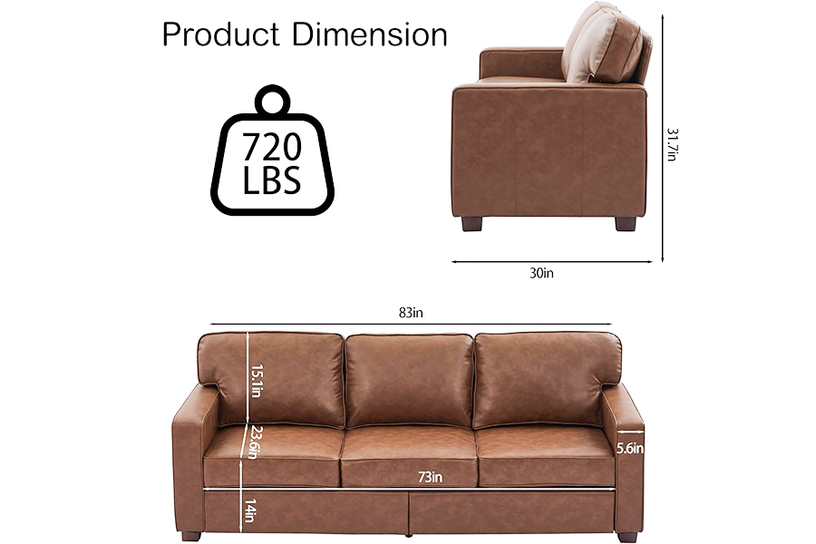 PU konstlädersoffa, stol(SF021-BR-S)/Loveseat(SF021-BR-M)/Soffa(SF021-BR-L)